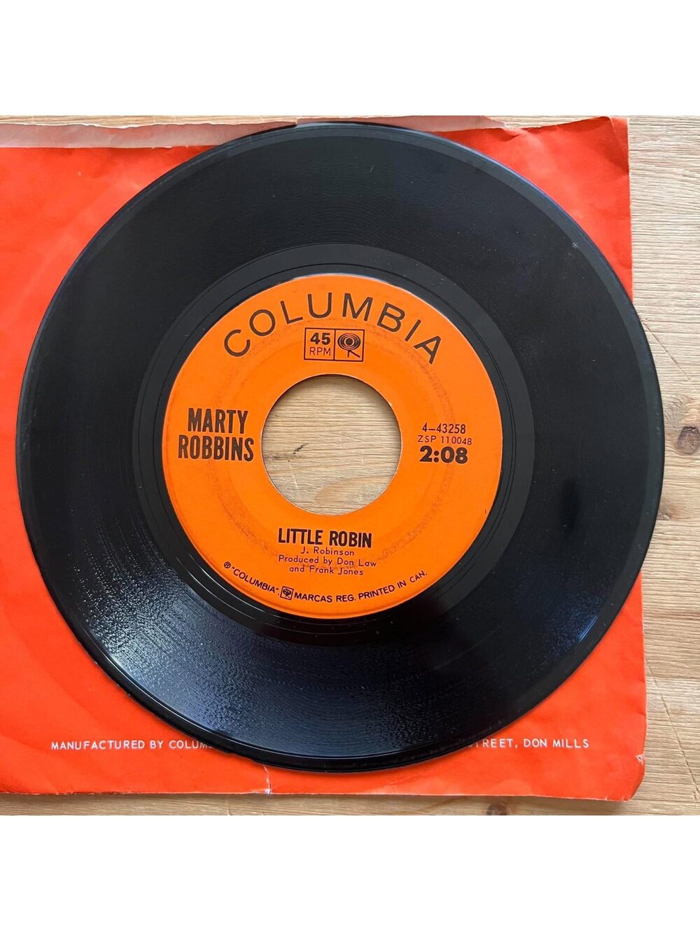 Marty Robbins - Little Robin/Ribbon of Darkness 45rpm VG+ R19